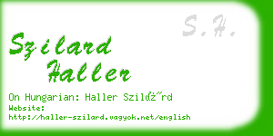 szilard haller business card